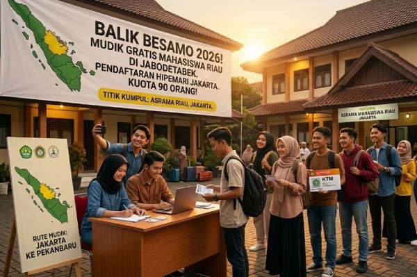 Mahasiswa Riau di Jakarta Apresiasi Pemprov Fasilitasi Mudik Gratis 2026
