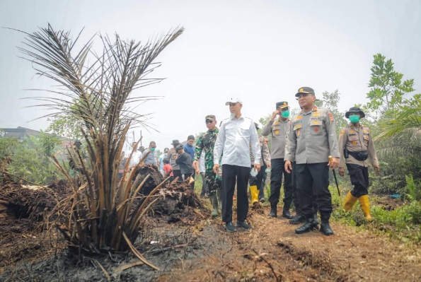 Wali Kota Dumai dan Kapolda Riau Tinjau Pemadaman Karhutla di Tanjung Palas