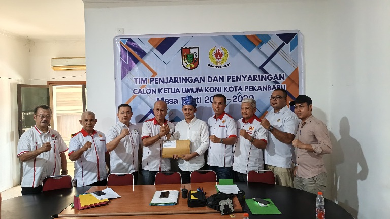 Dapat Dukungan 44 Pengkot Cabor, ‎Achmad Faisal Reza Resmi Daftar Calon Ketum KONI Pekanbaru