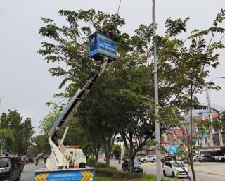 Pemko Pekanbaru Kembali Perbaiki PJU SM Amin Pasca Komponen Dicuri OTK