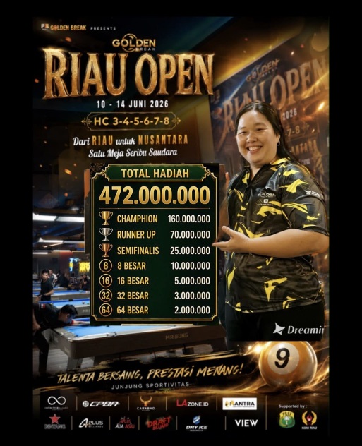 Golden Break Buktikan Komitmen Pembinaan Atlet, Siapkan Hadiah Rp472 Juta