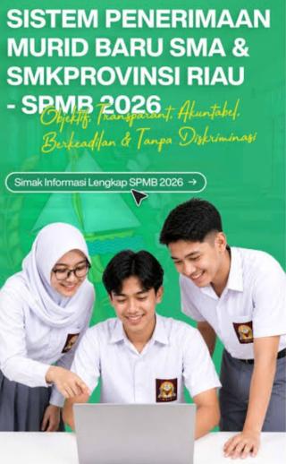 Aktivasi Akun SPMB Riau Tembus 68.322, Disdik Ingatkan Jangan Tunda Pendaftaran